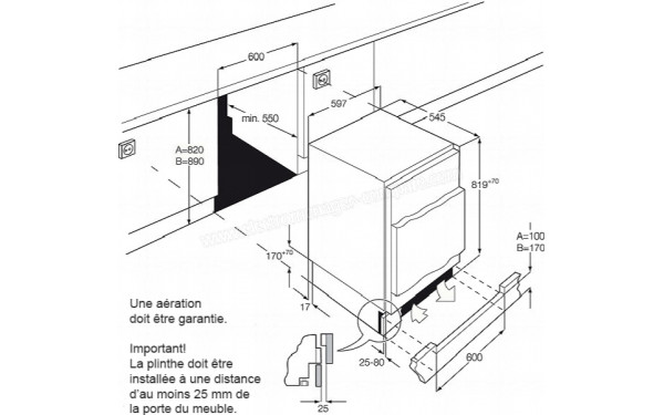 AEG SFB682E1AF - Dimensions