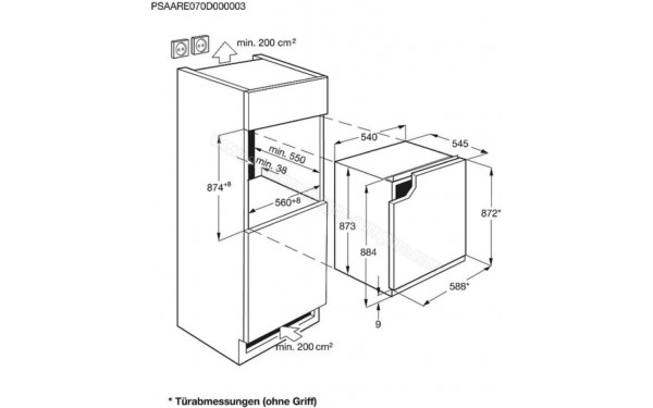 AEG SFB688F1AE - Dimensions