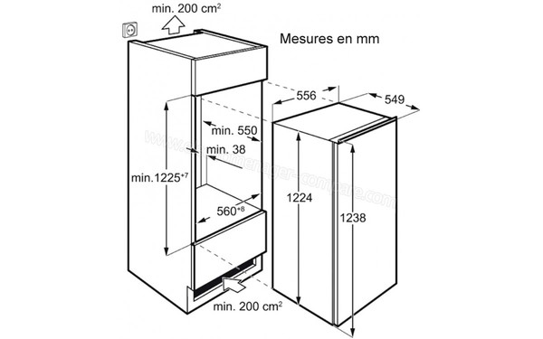 AEG SFE81231AC - Sch&eacute;ma d'encastrement