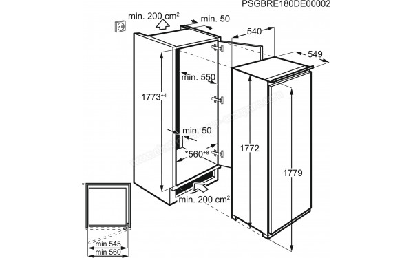 AEG SKB618F1DS - Dimensions