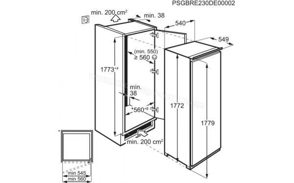 AEG SKB818E1DS - Dimensions