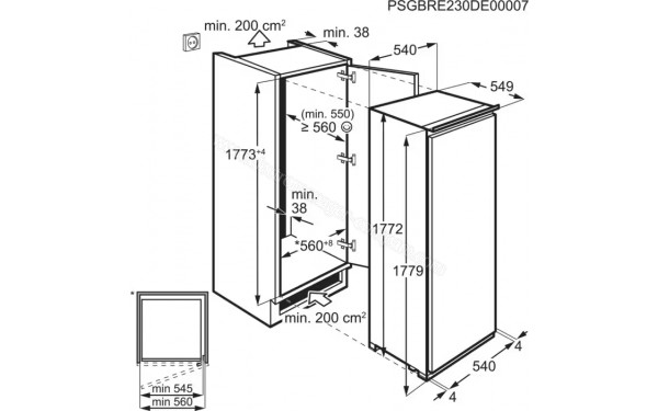 AEG SKB818E1DS - Dimensions
