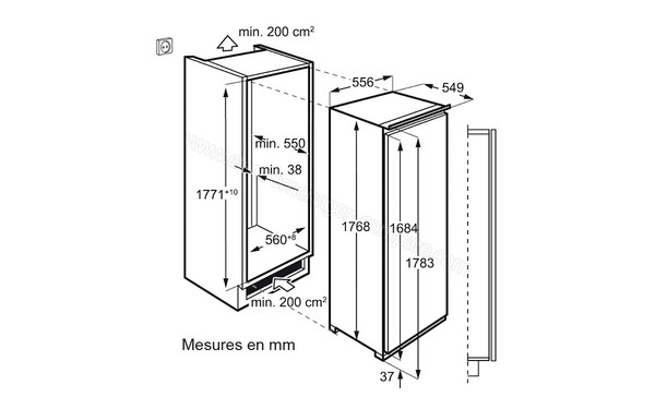 AEG SKZ81800C0 - Sch&eacute;ma d'encastrement