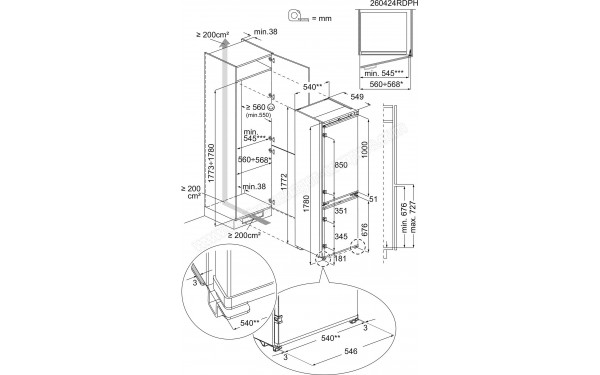 AEG TC9MS181BS - Dimensions