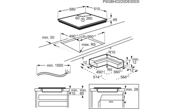 AEG TI63IQ10IZ - Dimensions