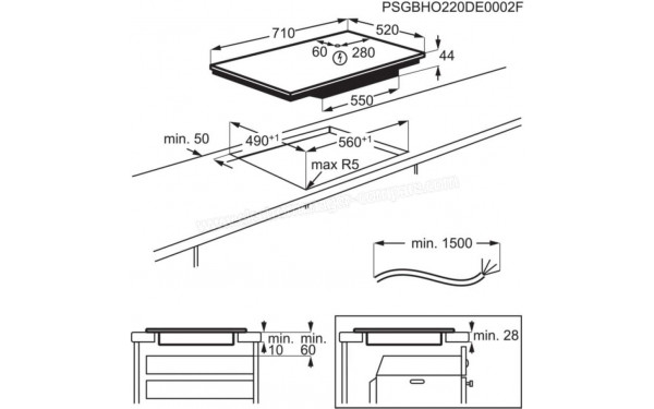AEG TO74IB00CB - Dimensions