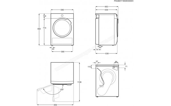 AEG TR71A2G2COE - Dimensions