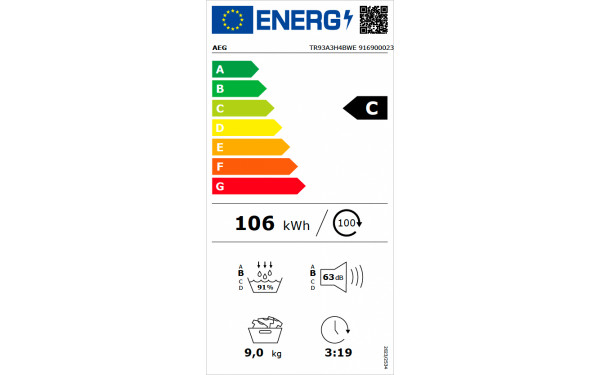AEG TR93A3H4BWE - &Eacute;tiquette &eacute;nergie v2