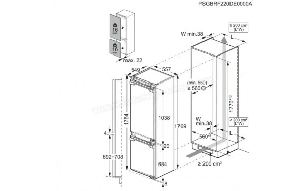 AEG TSC7M181EC - Dimensions