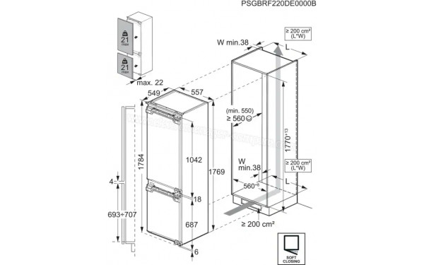 AEG TSC7M181EC - Dimensions