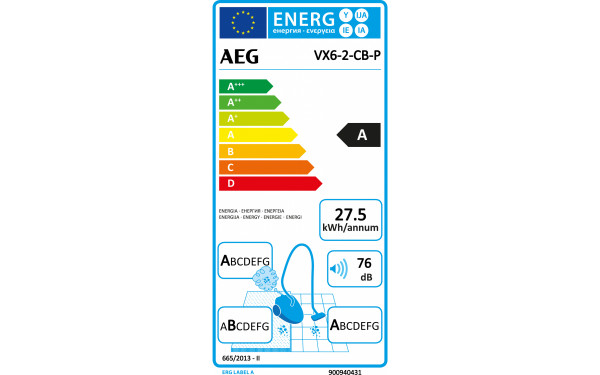 AEG VX6-2-CB-P - &Eacute;tiquette &eacute;nergie