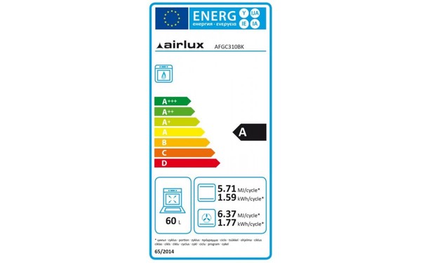 AIRLUX AFGC310BK - &Eacute;tiquette &eacute;nergie