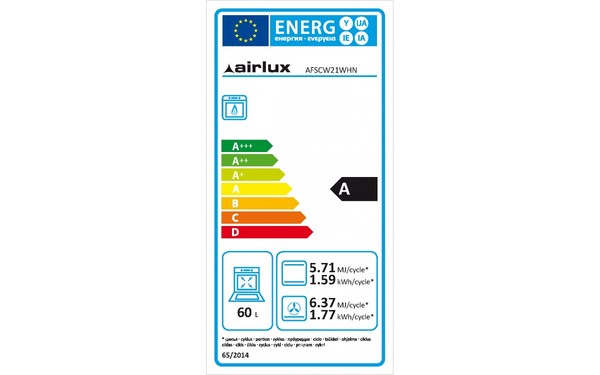 AIRLUX AFSCW21WHN - &Eacute;tiquette &eacute;nergie
