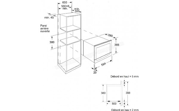 AIRLUX AMI253BK - Dimensions