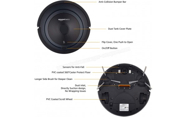 AMAZONBASICS RB1-DE - Vue du dessus et du dessous
