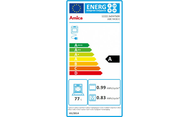 AMICA ABE 9430 E - &Eacute;tiquette &eacute;nergie