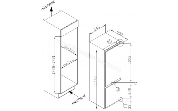 AMICA ACBNI237LWGD - Dimensions