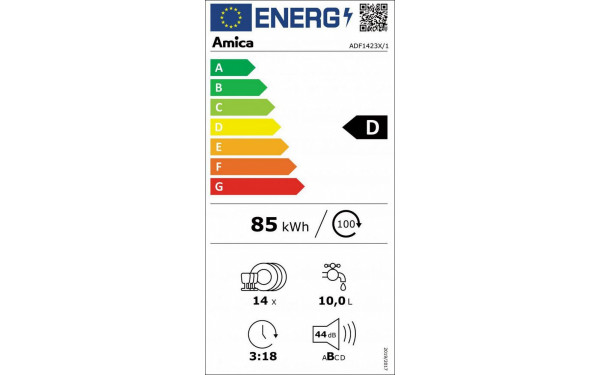 AMICA ADF1423X/1 - &Eacute;tiquette &eacute;nergie v2