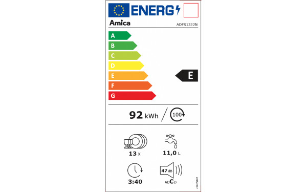AMICA ADFS1322N - &Eacute;tiquette &eacute;nergie v2