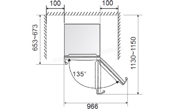 AMICA AF8281DN - Sch&eacute;ma technique vue du dessus