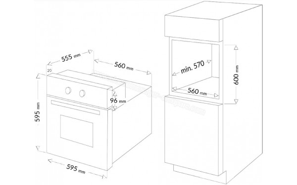AMICA AO9004SAR - Dimensions