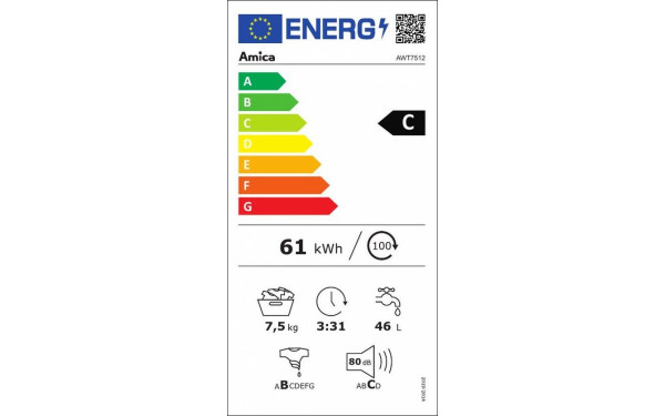 AMICA AWT7512 - &Eacute;tiquette &eacute;nergie v2