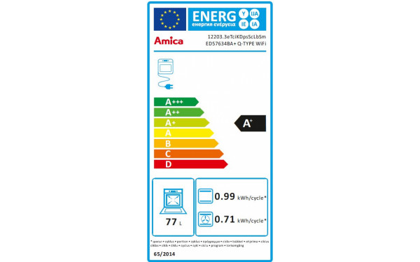 AMICA ED57634BA+ - &Eacute;tiquette &eacute;nergie