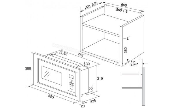 AMICA EMW 13181 E - Dimensions