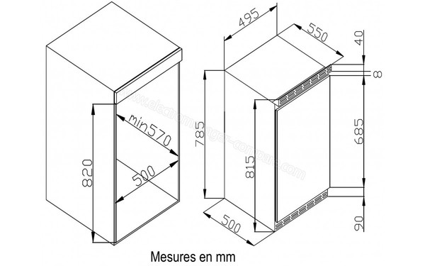 AMICA UKS 16147 - Sch&eacute;ma d'encastrement