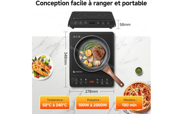 AMZCHEF CE-SK-20IHG26-BK - Dimensions