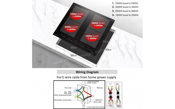 AMZCHEF YL-IF7018S - Puissance de cuisson