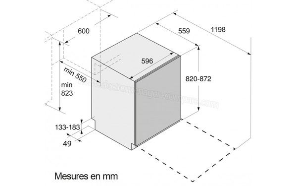 ASKO D5436IS - Sch&eacute;ma d'encastrement