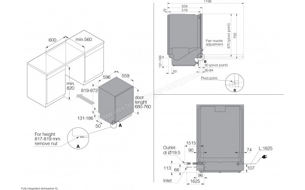 ASKO DFI444B/1 - Dimensions