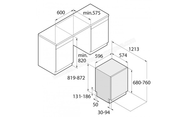 ASKO DFI646G - Sch&eacute;ma d'encastrement