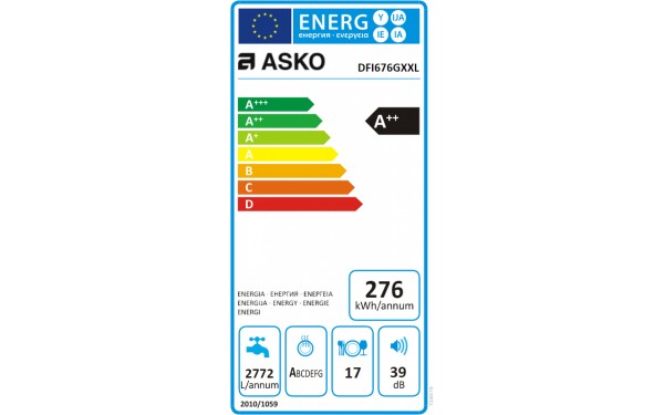 ASKO DFI676GXXL - &Eacute;tiquette &eacute;nergie