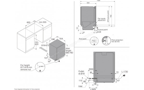 ASKO DFI747U/1 - Dimensions
