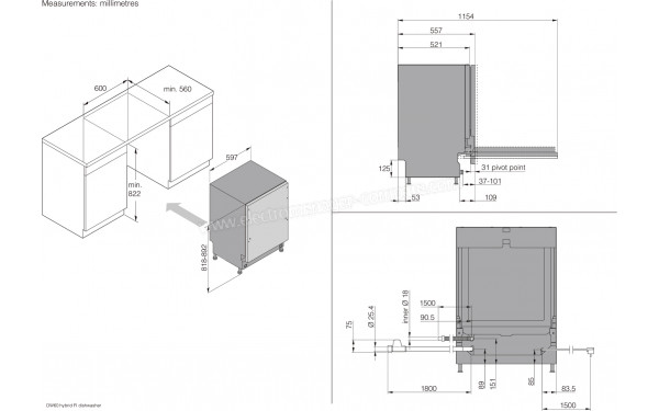 ASKO DFI8447D - Dimensions