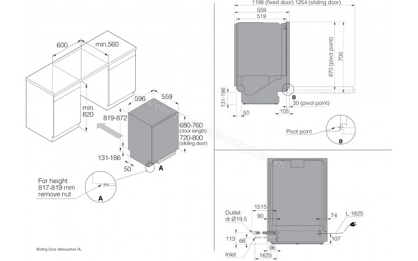 ASKO DSD0544B - Dimensions