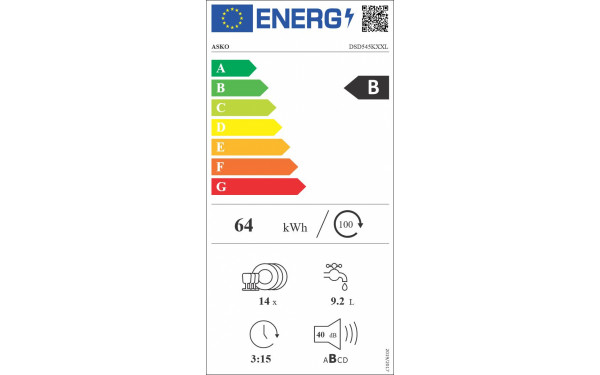 ASKO DSD545KXXL - &Eacute;tiquette &eacute;nergie v2