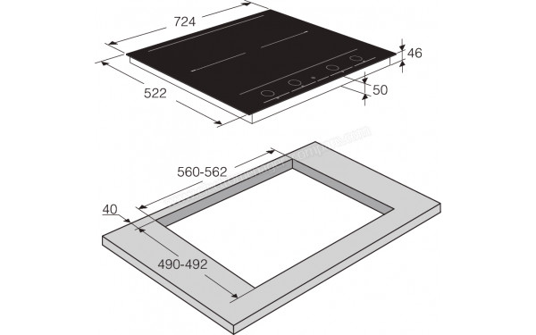 ASKO HID754GC - Dimensions