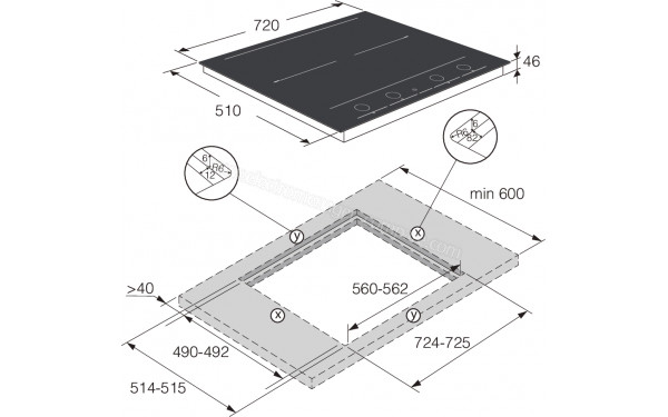 ASKO HID754MFC - Dimensions