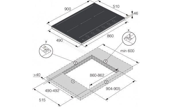 ASKO HID956MFC - Dimensions