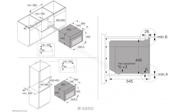 ASKO OCS54BGH - Dimensions