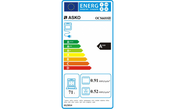 ASKO OCS66SSH - &Eacute;tiquette &eacute;nergie