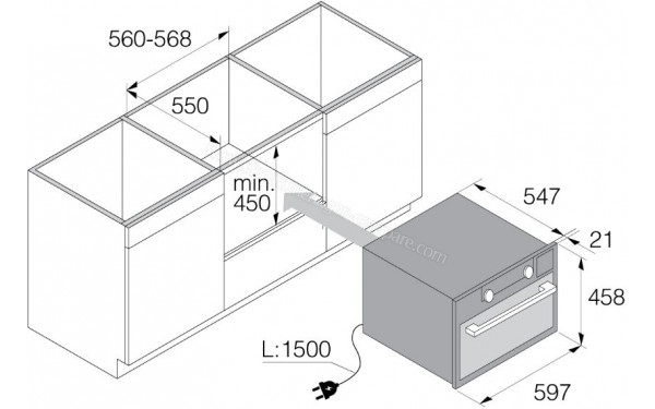 ASKO OCS8487A - Sch&eacute;ma technique encastrement meuble bas