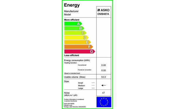 ASKO OM8487A - &Eacute;tiquette &eacute;nergie