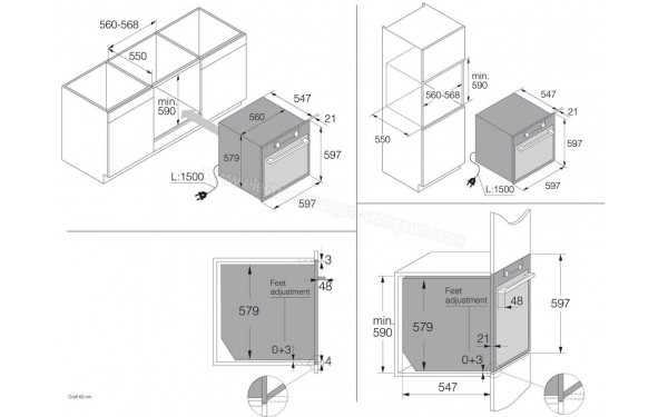 ASKO OP8637S - Dimensions