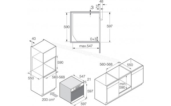 ASKO OP8664A2 - Dimensions
