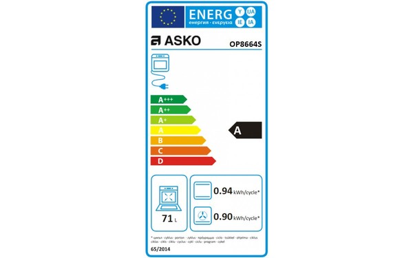 ASKO OP8664S - &Eacute;tiquette &eacute;nergie