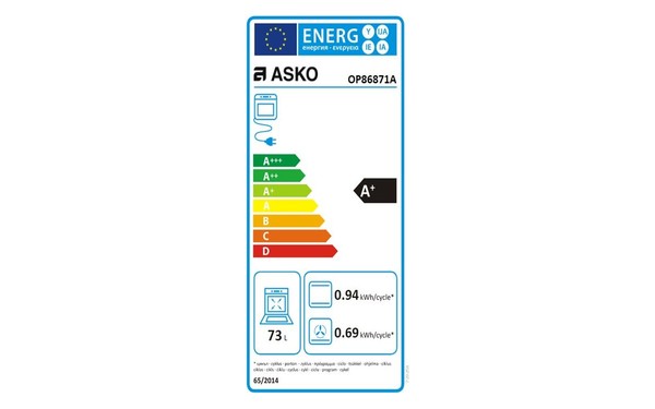 ASKO OP86871A - &Eacute;tiquette &eacute;nergie